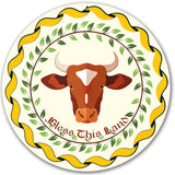 Cow Hex Sign White Background 14 X 14 vintage metal sign Metal Sign