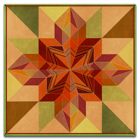 Earth Tones Patchwork Quilt 18 X 18 vintage metal sign Metal Sign