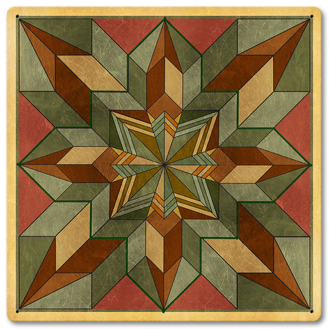 Box Pattern Desert Tone 12 X 12 vintage metal sign Metal Sign