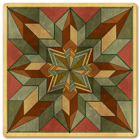Box Pattern Desert Tone 12 X 12 vintage metal sign Metal Sign