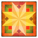 8 Point Star Quilt Warm Colors 18 X 18 vintage metal sign Metal Sign