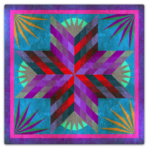 Summer Solstice Quilt 36 X 36 vintage metal sign Metal Sign