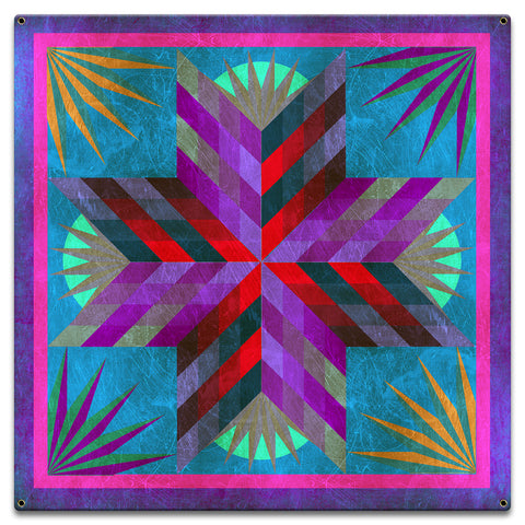Summer Solstice Quilt 18 X 18 vintage metal sign Metal Sign