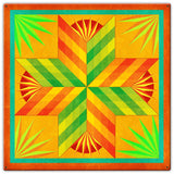 Summer Solstice Quilt Orange 30 X 30 vintage metal sign Metal Sign