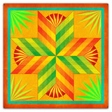 Summer Solstice Quilt Orange 36 X 36 vintage metal sign Metal Sign