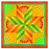 Summer Solstice Quilt Orange 18 X 18 vintage metal sign Metal Sign