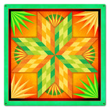 Summer Solstice Green Orange 24 X 24 vintage metal sign Metal Sign