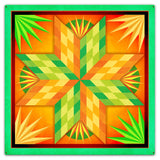 Summer Solstice Green Orange 36 X 36 vintage metal sign Metal Sign