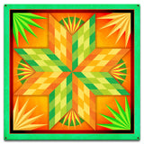 Summer Solstice Green Orange 18 X 18 vintage metal sign Metal Sign