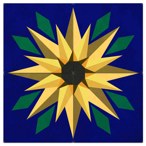 Sunflower Blue 4pcs Metal Sign 60in X 60in Metal Sign