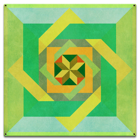 Box N Box N Box Green Metal Sign 18in X 18in Metal Sign