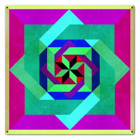 Box N Box N Box Magenta Metal Sign 24in X 24in Metal Sign