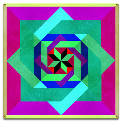 Box N Box N Box Magenta Metal Sign 18in X 18in Metal Sign