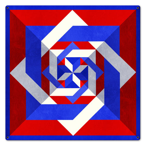 Box N Box N Box RWB Metal Sign 24in X 24in Metal Sign