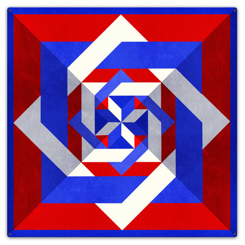 Box N Box N Box RWB Metal Sign 36in X 36in Metal Sign