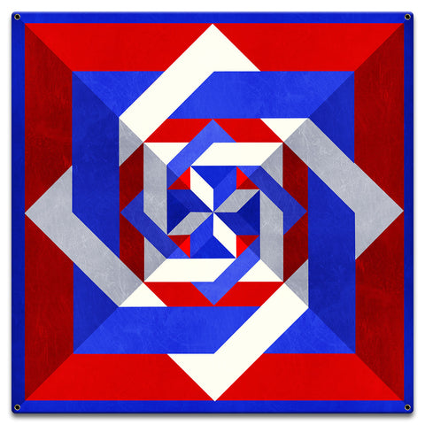 Box N Box N Box RWB Metal Sign 18in X 18in Metal Sign