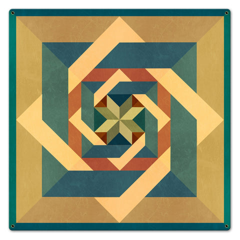 Box N Box N Box Earthtones Metal Sign 24in X 24in Metal Sign