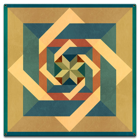 Box N Box N Box Earthtones Metal Sign 18in X 18in Metal Sign