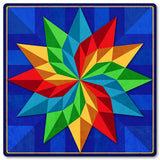 Pinwheel Quilt Blue Green Yellow Red Metal Sign 12in X 12in Metal Sign