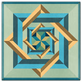 Box N Box N Box Blue Green Beige Metal Sign 30in X 30in Metal Sign