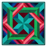 Box N Box Aqua Magenta Metal Sign 24in X 24in Metal Sign