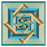 Box N Box N Box Blue Green Beige Metal Sign 36in X 36in Metal Sign