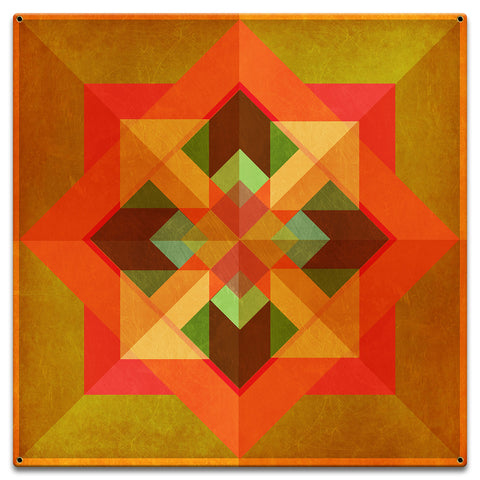 Squares N Arrows Orange Metal Sign 18in X 18in Metal Sign