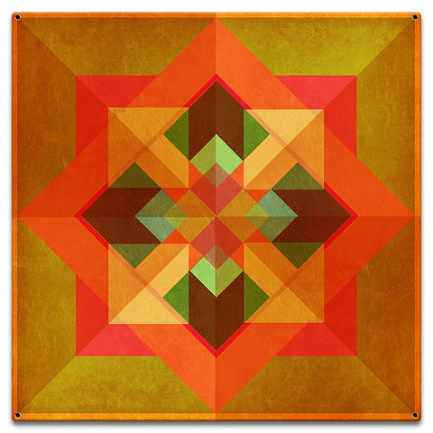 Squares N Arrows Orange Metal Sign 18in X 18in Metal Sign