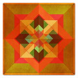 Squares N Arrows Orange Metal Sign 24in X 24in Metal Sign