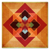 Squares and Arrows Earth tones Metal Sign 24in X 24in Metal Sign