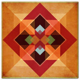 Squares and Arrows Earth tones Metal Sign 30in X 30in Metal Sign