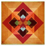 Squares and Arrows Earth tones Metal Sign 36in X 36in Metal Sign