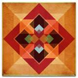 Squares and Arrows Earth tones Metal Sign 18in X 18in Metal Sign
