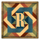 Box In Box Earth tones Metal Sign 24in X 24in Personalized Metal Sign