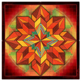 Orange Geometric Quilt 4pcs Metal Sign 48in X 48in Metal Sign