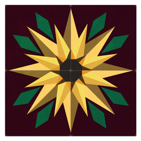 Sunflower Burgundy 4pcs Metal Sign 72in X 72in Metal Sign