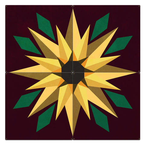 Sunflower Burgundy 4pcs Metal Sign 72in X 72in Metal Sign