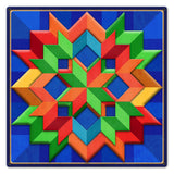 Blue Orange Green Box Pattern Metal Sign 24in X 24in Metal Sign