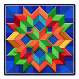 Blue Orange Green Box Pattern Metal Sign 18in X 18in Metal Sign