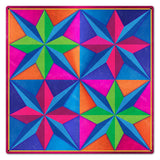 4 Eight Point Stars Magenta Blue Green Metal Sign 24in X 24in Metal Sign