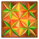 4 Eight Point Stars Orange Yellow Green Metal Sign 24in X 24in Metal Sign