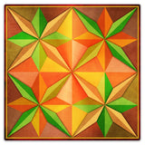 4 Eight Point Stars Orange Yellow Green Metal Sign 36in X 36in Metal Sign