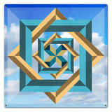 Box In Box In Box Blue Sky Metal Sign 24in X 24in Metal Sign