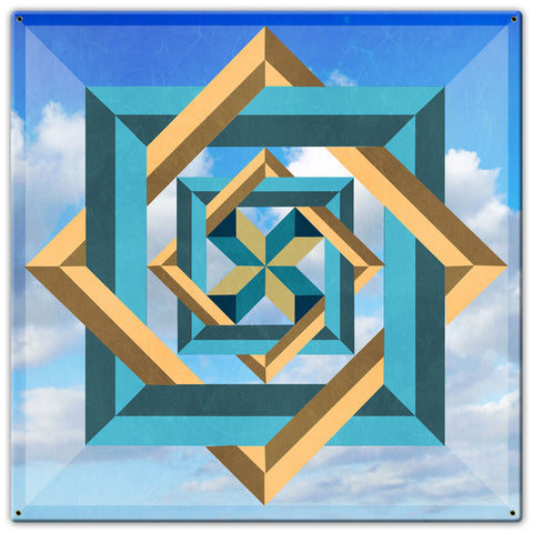 Box In Box In Box Blue Sky Metal Sign 30in X 30in Metal Sign