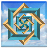 Box In Box In Box Blue Sky Metal Sign 18in X 18in Metal Sign