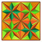 Four Eight Point Stars Blue Orange Green Metal Sign 24in X 24in Metal Sign