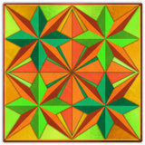 Four Eight Point Stars Blue Orange Green Metal Sign 30in X 30in Metal Sign