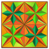 Four Eight Point Stars Blue Orange Green Metal Sign 18in X 18in Metal Sign