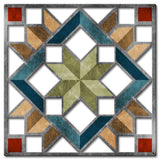 Carpenters Wheel Cut out Earth tones Metal Sign 36in X 36in Metal Sign