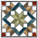 Carpenters Wheel Cut out Earth tones Metal Sign 18in X 18in Metal Sign